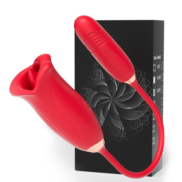 Rosabella Tongue Licking Telescopic Vibrator