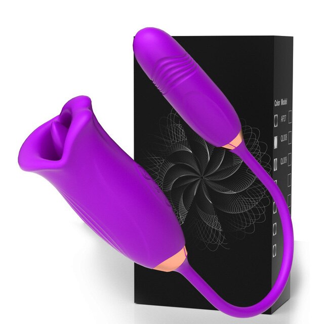 Rosabella Tongue Licking Telescopic Vibrator